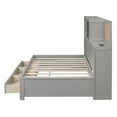 thumbnail image 6 of Twin Size Wooden Daybed with 3 Drawers and Shelves, Practical Daybed with Socket USB Interface, for Bedroom, Gray, 6 of 9