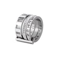 thumbnail image 1 of Anillo de acero inoxidable con números romanos de circonia cúbica para mujeres y niñas, anillos 3 en 1 Spinner 8 JAMW Sencillez, 1 of 5
