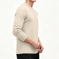 thumbnail image 6 of XRoczxe Men's Thermal Waffle Knit Long Sleeve T-Shirt, Crew Neck Slim Fit Textured Henley Top, Casual Basic Undershirt for Fall Winter Layering, 6 of 8