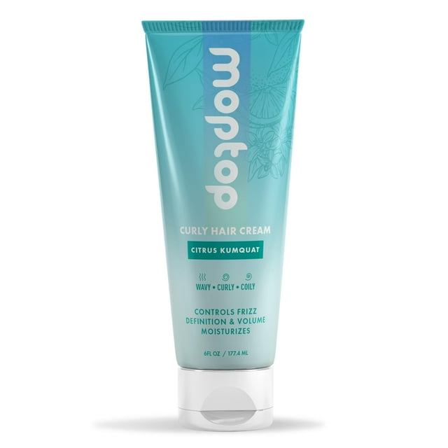 MopTop Curl Cream Definición de rizos para cabello ondulado, rizado y rizado Controla el encrespamiento y aumenta el volumen Ingredientes naturales y sin basura Activador de rizos Fragancia cítrica Ku