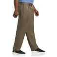thumbnail image 3 of Oak Hill by DXL Men's Big and Tall Waist-Relaxer Pleated Microfiber Pants- New & Improved Fit, Dark Taupe, 52W X 32L, 3 of 8