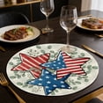 thumbnail image 4 of Linnome Heat Resistant Placemat 14.17 Inch Round Polyester for Independence Day Table Decoration Multicolor, 4 of 6