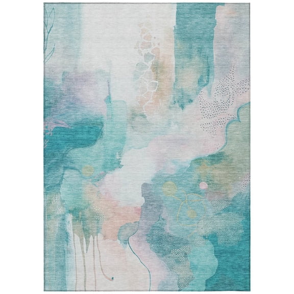 Dalyn Rugs Machine Washable Indoor/Outdoor Chantille ACN2019 Turquoise 2'6" x 3'10" Rug