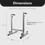 BalanceFrom Multi-Function Dip Stand, Steel, 500-Pound Capacity, Gray, Exercise Power Stand