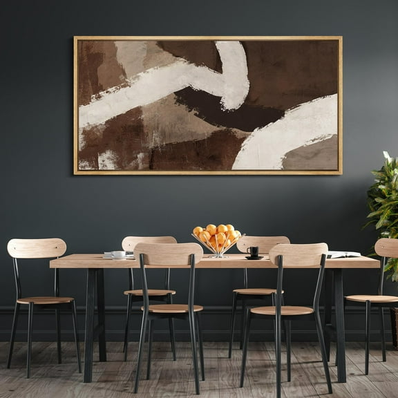 IDEA4WALL Extra Large Framed Canvas Print Wall Art Contemporary Abstract Dynamic Multicolor Illustrations Artwork Vintage Pastel Antique Modern Art Decor Relax/Calm for Rooms Decor - 60"x30"