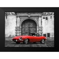 thumbnail image 2 of Gasoline Images 24x18 Black Modern Framed Museum Art Print Titled - Roadster in front of Classic Palace, 2 of 5