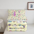 thumbnail image 5 of Manfei Lovely Rainbow Alphabet C Full Size Comforter Sets,Sweet Unicorn Bedding Comforter Set,Yellow,Polkadot Reversible,3pcs,1 Comforter and 2 Pillowcases, 5 of 7