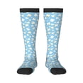 thumbnail image 2 of Picia Women Crew Soft Moisture-wicking Socks Blue Popcorn Pattern Design Cotton Socks, One Size fit All, 2 of 9