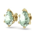 thumbnail image 5 of SuperJeweler 2 Carat Pear Shape Green Amethyst Stud Earrings In 14K Yellow Gold Over Sterling Silver For Women, 5 of 6