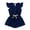Blue, variant on Girls Jumpsuit Button Up Fly Sleeve Solid Playsuit Clothes for Kids Denim Jumpsuit 0-5 Years ,2-3 Years