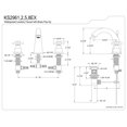 thumbnail image 2 of Grifo de lavabo Kingston Brass KS2965EX Elinvar de 7 pulgadas, 2 of 2