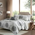 thumbnail image 4 of Gracie Mills Reversible Quilt and Cotton Sheet Set Geometric Circle Grey Twin GRACE-7861, 4 of 4