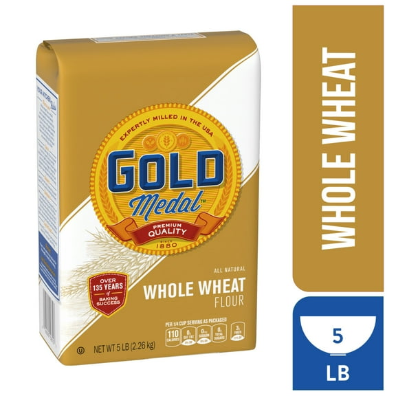 Gold Medal Premium Quality All Natural Whole Wheat Flour, 5 lb