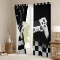 thumbnail image 3 of Castle Fairy White Gamepads Black Out Curtains for Boys Girls,Geometric Plaid Grid Curtains Pack of 2 (42x63 Each),Video Game Bedroom Curtains,Ultra Soft Home Decor, 3 of 6