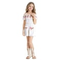 thumbnail image 4 of Girls Summer Dress Toddler Ruffle Sleeve Dresses Kids Swing Casual Beach Boho Sundress with Pockets For 18 Months 1T 2T 3T 4T 5T 6T 7T Gibobby,5-6 Years,White, 4 of 6