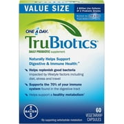 TruBiotics Daily Probiotic, 60 Capsules - Gluten Free, Soy Free Digestive + Immune Health Support Supplement for Men and Women
