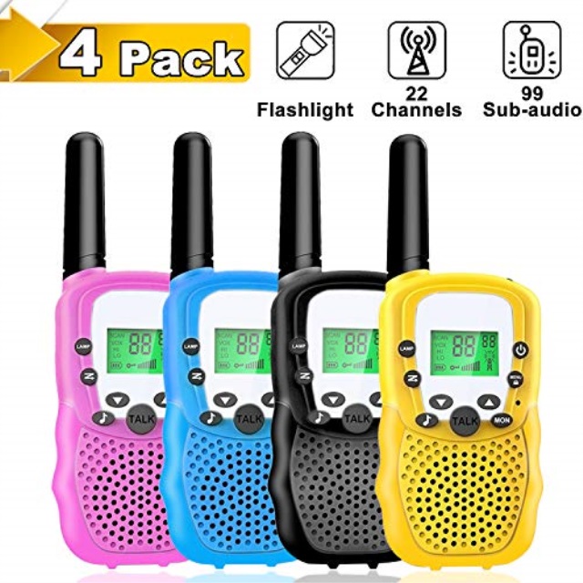4 pack kids walkie talkies 22 channels 2 way radio long range kids toys gift for 312 years