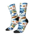 thumbnail image 2 of Uemuo Marine Animals Pattern Women's Crew Socks, Soft Durable Breathable Moisture-Wicking with Odor Control Cotton socks, 2 of 9