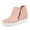 PINK, variant on Women's Platform Wedge Sneaker Ankle Booties