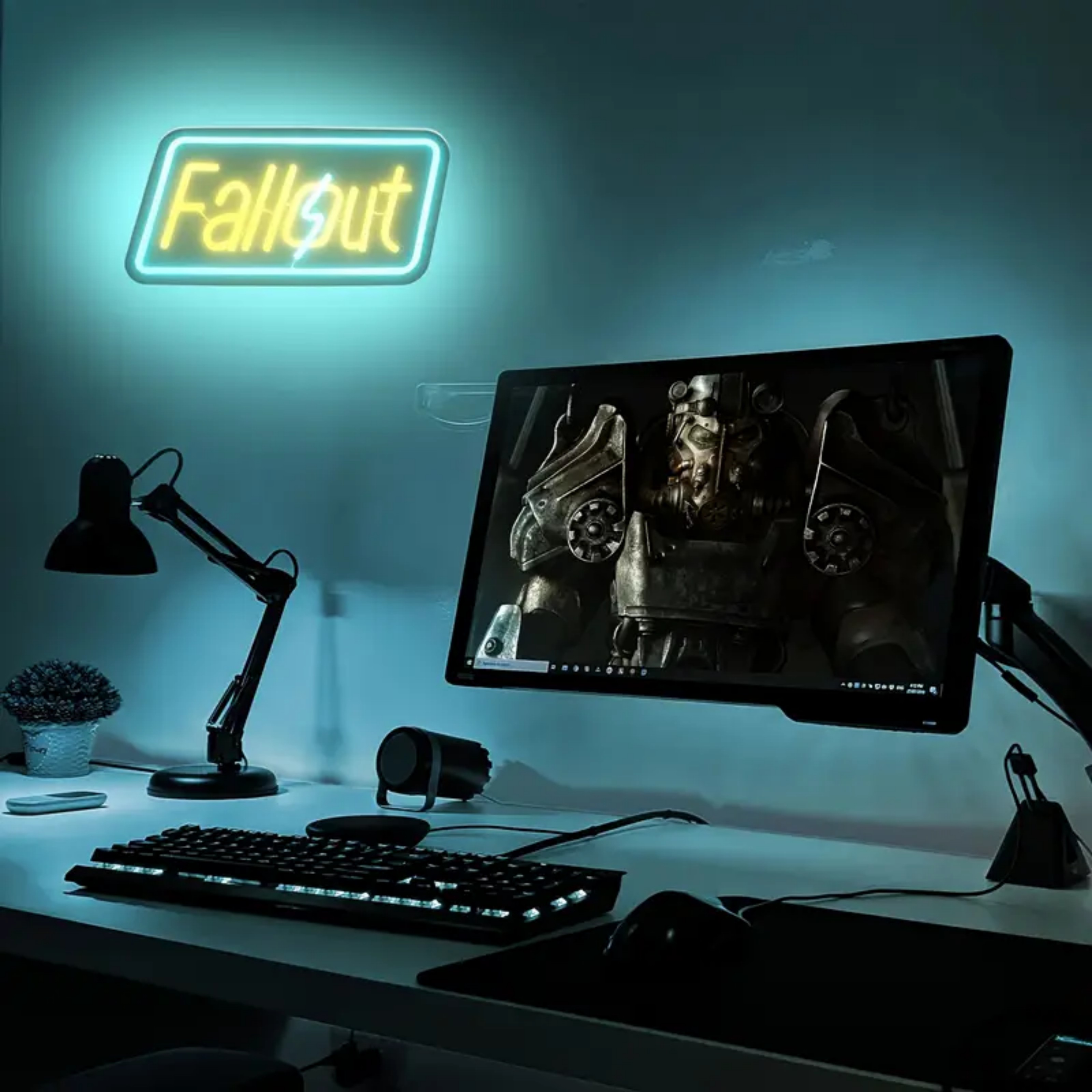 UPONRAY Fallout Neon Signs, 13.7"*6.7" Dimmable & USB-Powered LED Neon Light, Stylish Wall Decor for Bedroom, Game Room, Man Cave, Internet Cafe, Arcade