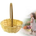thumbnail image 2 of XSHBTOP Flower Basket,Small Flower Girl Baskets,Rustic Baskets With Handle,Miniature Woven Desktop Ornament,Home Garden Easter Picnic Farmhouse Outdoor(Khaki), 2 of 9