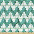 thumbnail image 2 of Chevron Sofa Upholstery Fabric by the Yard, Modernistic Zigzag Pattern with Contemporary Ornaments in Grunge Design, Decorative Fabric for DIY and Home Accents, Pearl Teal by Ambesonne, 2 of 5