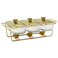 thumbnail image 3 of Rongfmy Réchaud de Buffet pour Aliments Plateaux Chauffe-Aliments 3 Compartiments Plat Rectangulaire Anti-Frottement 1,3 L/1,5 L, 3 of 9