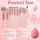 thumbnail image 4 of Set de brochas de maquillaje Auroray Mini Travel, 14 unidades con funda, color rosa, 4 of 7