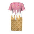 thumbnail image 5 of Yuyamidu Ice Cream Dresses for Women Plus Size XL Cute Beach Party Dress Casual Short Sleeve Elegant Dress Loose Summer Dress Oversized V Neck Dresses, 5 of 7