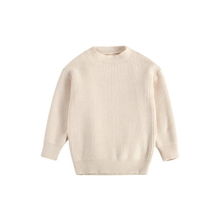 

ZIYIXIN Baby Girl Sweater Newborn Toddler Mock Neck Knitted Sweatshirt Fall Winter Pullover Tops Clothes Beige 3-4 Years