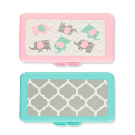 Playtex 2-Pack Wipes Travel Case - green/pink, one size
