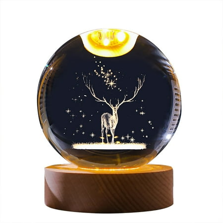

Yutnsbel Christmas Crystal Lamp Night Lights Astronaut Planet Globe 3D Solar System With LED Light Base Astronomy Gift Lamp Birthday Gift Lamps For Mother Girlfriend(L)