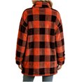 thumbnail image 4 of Livrdious Women Plaid Fleece Jackets Oversized Long Sleeve Outwear Jacket Zipper Warm Fall Winter Coats with Pockets, 4 of 7