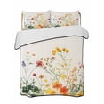 thumbnail image 2 of Quilts Twin Size, Beige Floral Spring Soft Comforter Bedding Set for Bed, Vintage Farmhouse Flowers Lightweight Quilted Bedspread with Pillow Cover(2 Pieces) for All Season, 68x86 Inch, 2 of 6