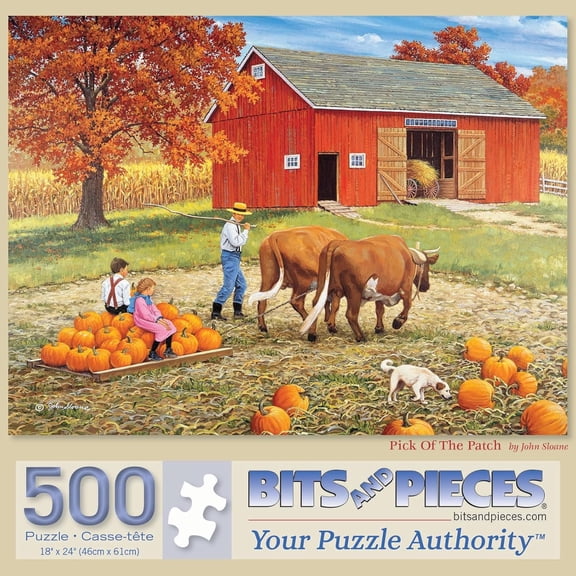 Bits and Pieces Jigsaw Puzzle Pick of the Patch 500 Pieces Autumn Pumpkin Patch 18" x 24"