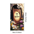 thumbnail image 1 of He is Risen Spring Floral Easter Celebration Banner Backdrop Wall Art Religious Decoration Christian Decor Church Event Photography Props, 1 of 4