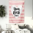 thumbnail image 3 of You Rock Tapestry, Cursive Motivational Typography on Striped Background, Wall Hanging for Bedroom Living Room Dorm Decor, 40W X 60L Inches, Pale Pink Champagne Charcoal Grey White, by Ambesonne, 3 of 5