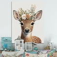 thumbnail image 2 of Designart Cute Baby Deer With Floral Crown I Canvas Wall Art, 2 of 5