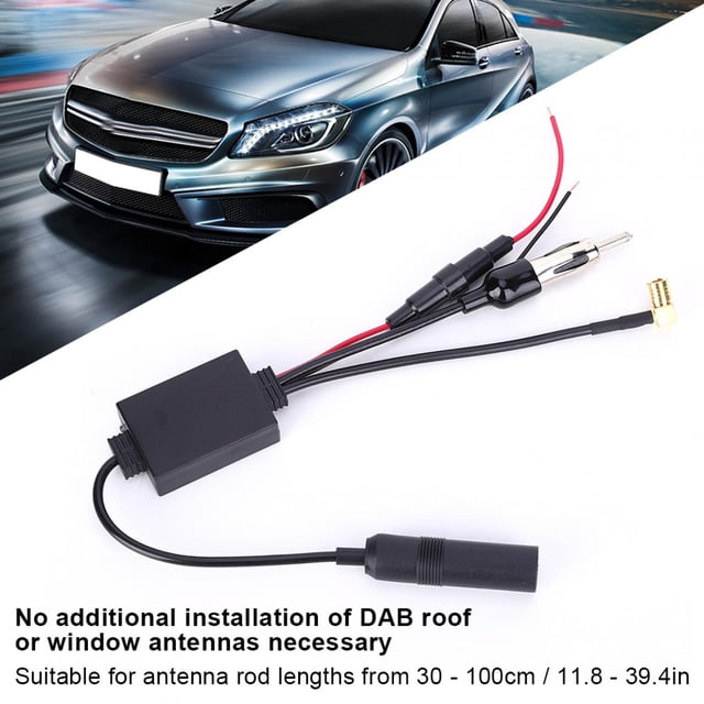 Car Stereo FM, Plug And Play Digital Radio Adapter Radio Antenna Adapter Quick Conversion with Gold-Plated SMB Angle Plug for Reception for DAB Radios