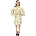 thumbnail image 5 of Bimba Women's Kimono Robe Cotton Poplin Floral Printed Short Nightwear Wrap-8, 5 of 6