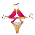 thumbnail image 2 of Teissuly Ladies Sexy Fabric Strap One-Piece Bikini With Chest Pad Without Underwire, 2 of 9