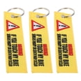 thumbnail image 2 of 3pcs Fashion Embroidery Warning Sign Key Chains Creative Key Pendants (yellow), 2 of 2