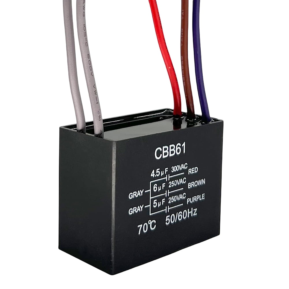 Condensador De Ventilador De Techo Cbb61 2uf 250v Ac 3pzs | Meses Sin