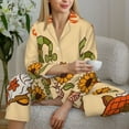 thumbnail image 6 of Lsque Gnomes Happy Thanksgiving Pattern Long Sleeve Pajama Set for Women - Soft 2-Piece Sleepwear and Loungewear Set with Pockets, Comfy Nightwear-Medium, 6 of 7
