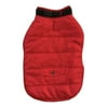 Zack & Zoey Fleece Lined Quilted Dog Parka - Red 10"