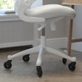 thumbnail image 4 of Flash Furniture Kelista Mid-Back Light Gray Mesh Swivel Ergonomic Task Office Chair with White Frame, Flip-Up Arms, and Transparent Roller Wheels, 4 of 9