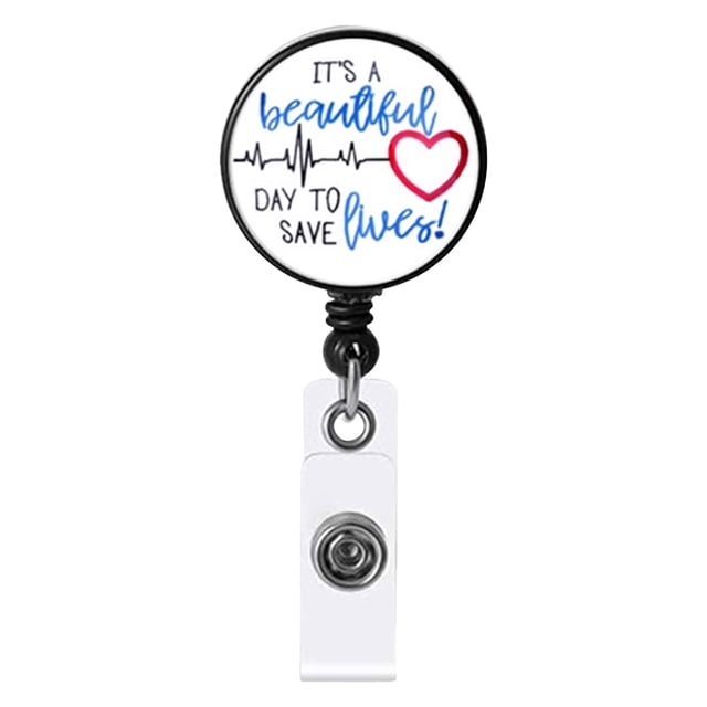 Nurse Badge Buckle Love Stethoscope Easy-To-Pull Buckle Retractable Badge Easy-To-Pull Certificate Buckle