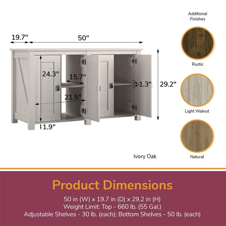 Farmington 55 Gallon Aquarium or Terrarium Tank Stand, Ivory Pine