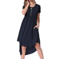 thumbnail image 3 of CALIPESSA Women's Summer Solid Maternity Empire Waist Loose Swing Pregnancy Casual Midi Dress, 3 of 5
