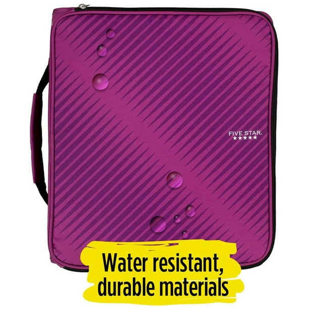 Five Star Black Zipper Binder with Three Ring Closure and Multi